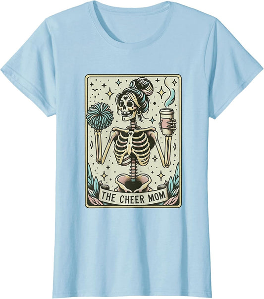 Skeleton Cheer Mom Tarot Card Vintage Funny Cheerleading