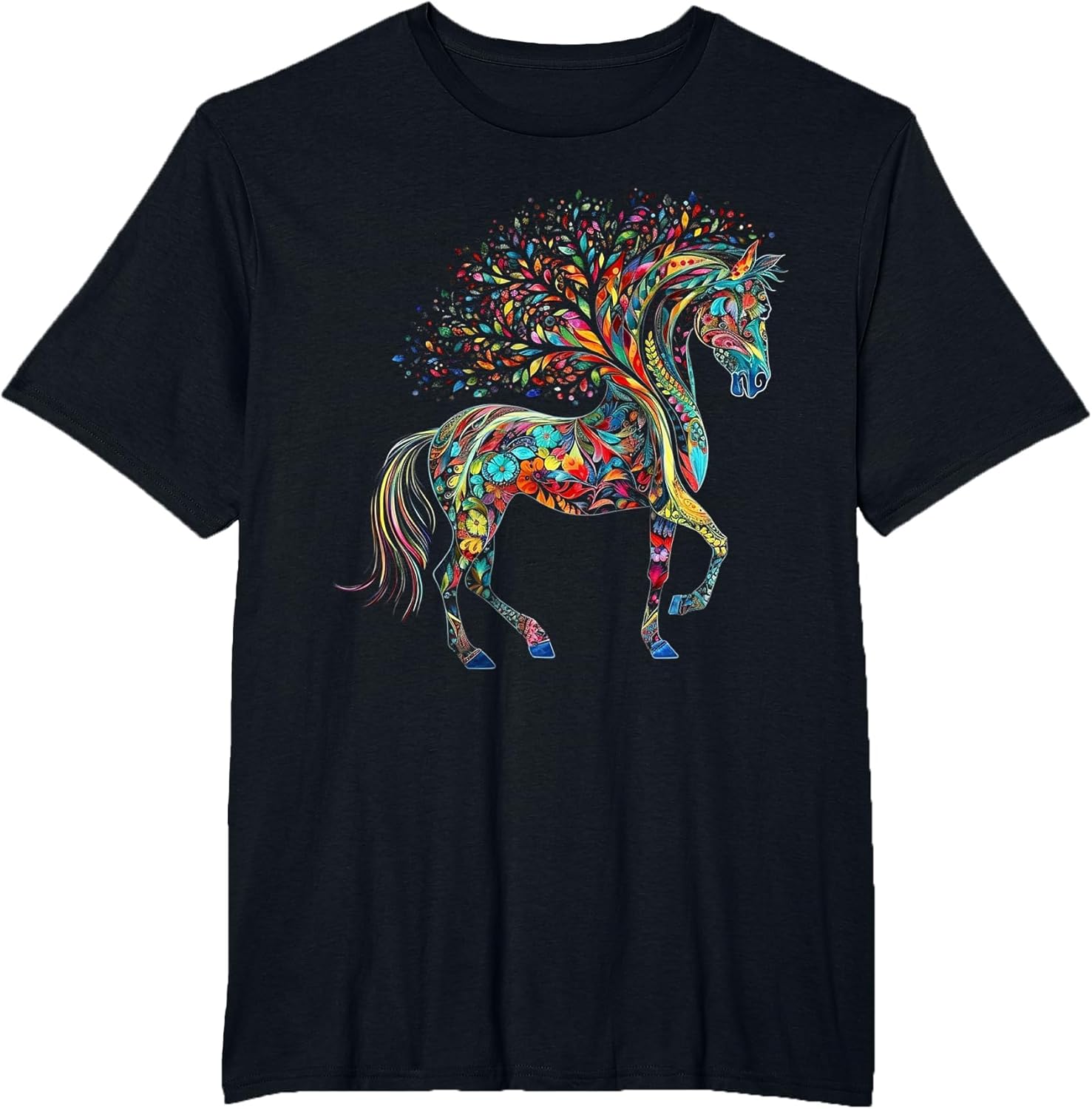 Horse Artwork Tree Colourful Animal Horse