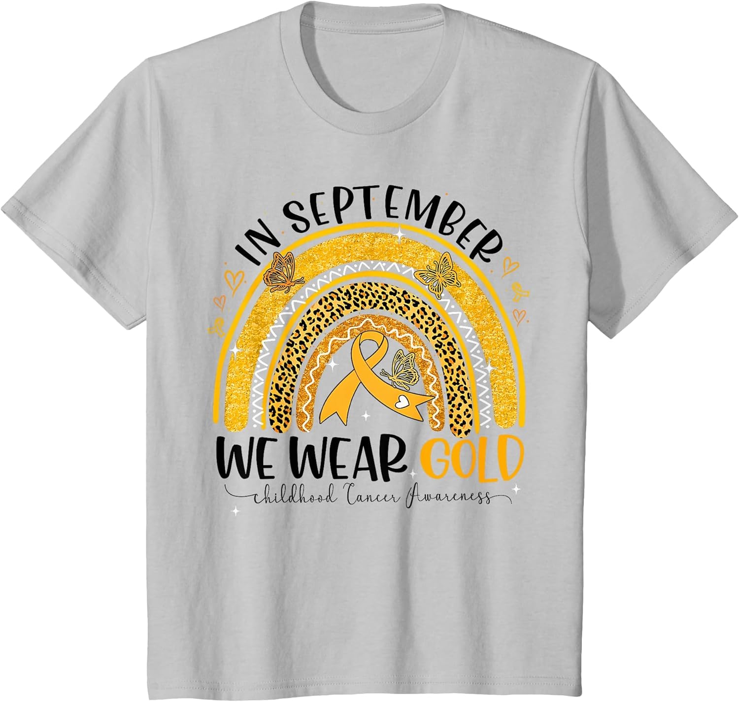 in September We Wear Gold Rainbow Childhood Cancer Awareness