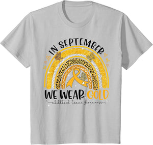 in September We Wear Gold Rainbow Childhood Cancer Awareness