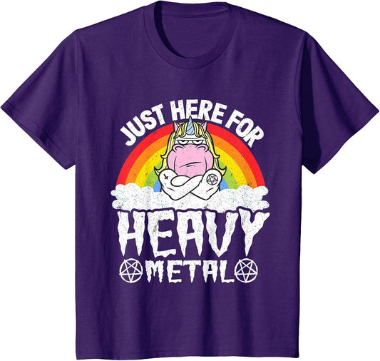 Kids Band Unicorn Metal Rainbow Just Here for Heavy Metal