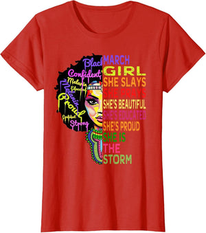 March Birthday Girl Queens are Born in March Shirt