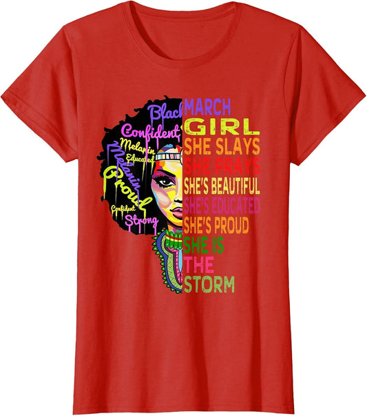 March Birthday Girl Queens are Born in March Shirt