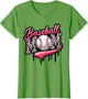 Baseball Mom Pink Leopard Ice Cream Drip Mother's Day Funny