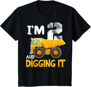 Kids Two 2yr 2nd Birthday Boy Construction Truck 2 Years Old Boys