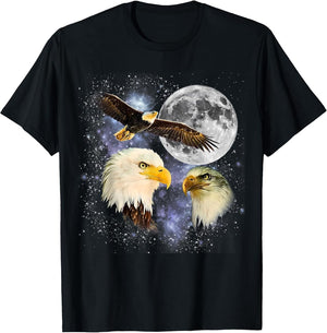 Three Bald Eagle Moon Meme Funny American Bird Eagles Lover