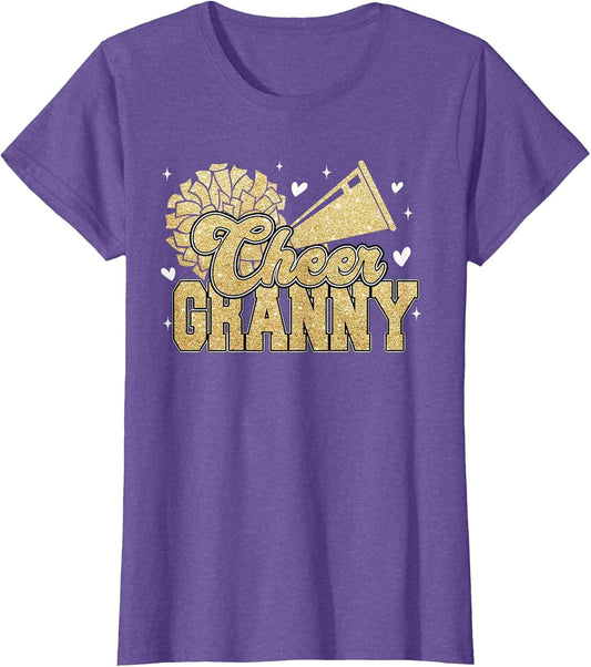 Cheer Granny Biggest Fan Cheerleader Yellow Gold Pom Pom