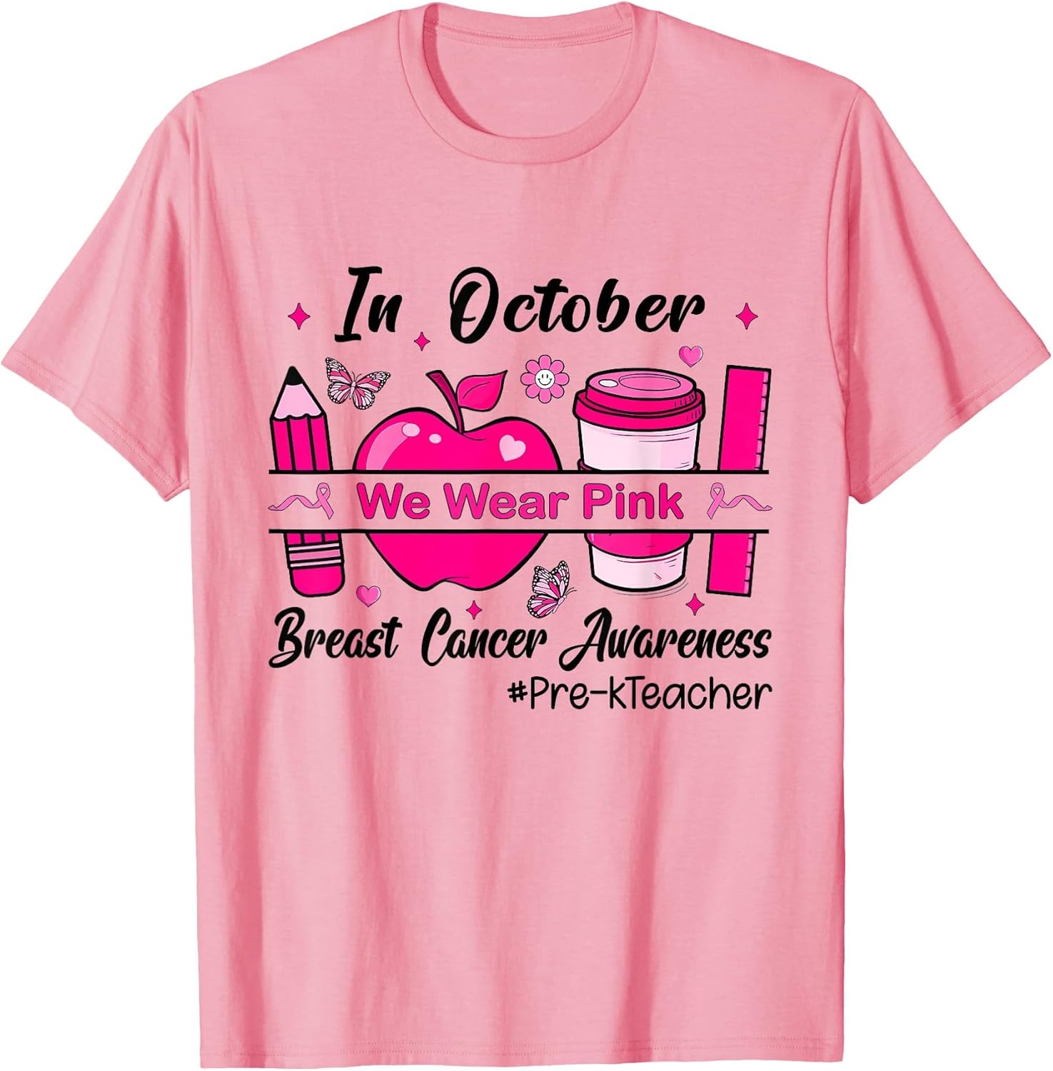 Pre-k Teacher in October We Wear Pink Breast Cancer