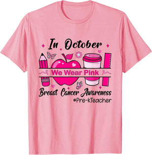 Pre-k Teacher in October We Wear Pink Breast Cancer