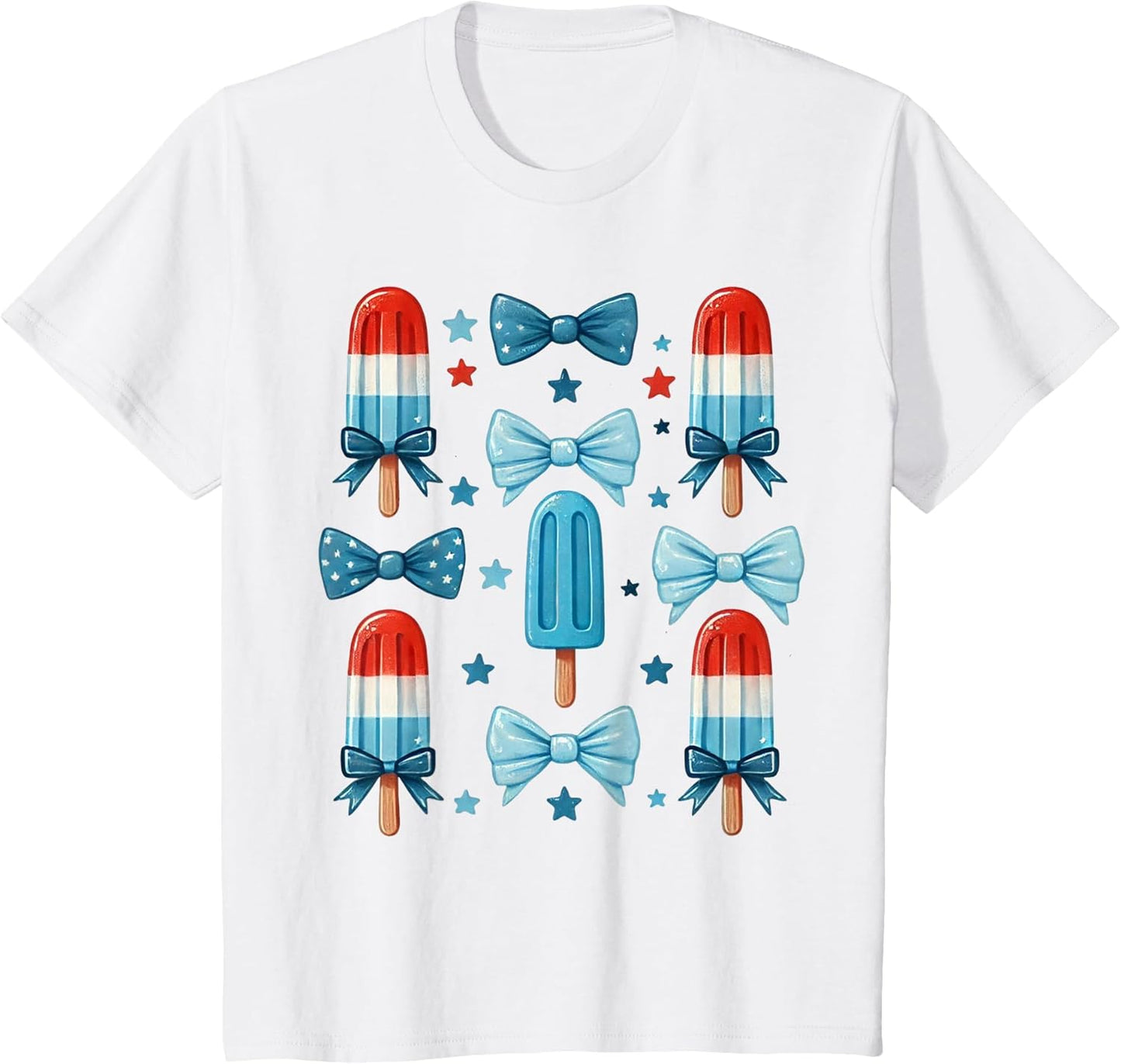 4th of July Cute Popsicle Bows Patriotic Women