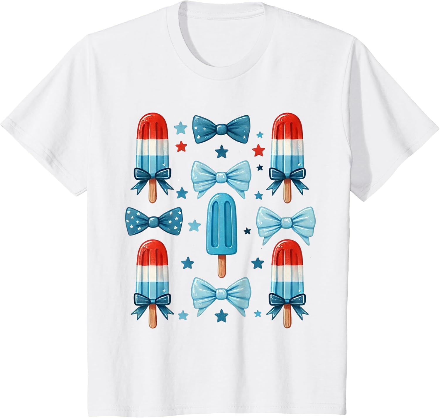 4th of July Cute Popsicle Bows Patriotic Women
