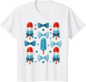 4th of July Cute Popsicle Bows Patriotic Women