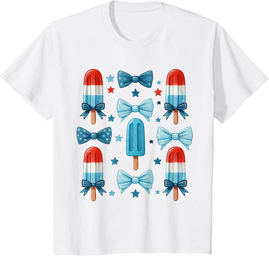 4th of July Cute Popsicle Bows Patriotic Women
