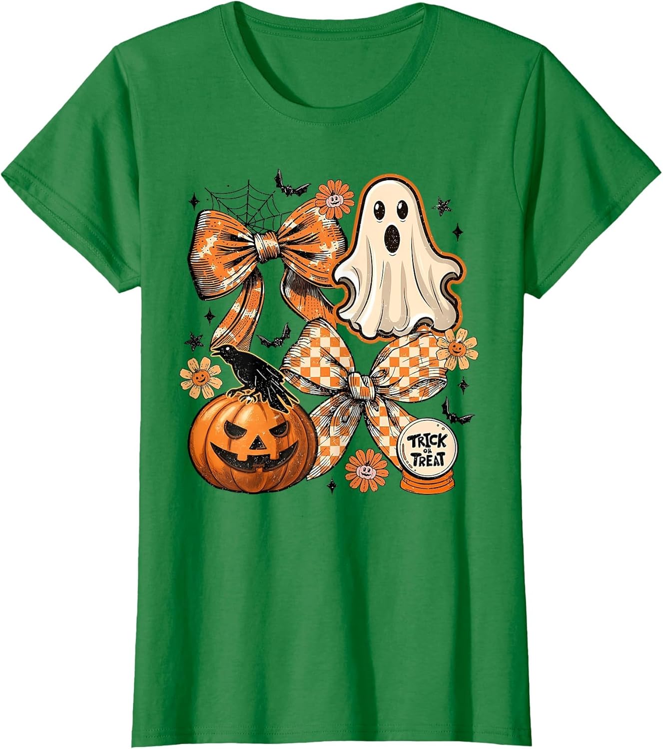 Halloween Pumpkin Coquette Bow Ghost Spooky Trick Or Treat
