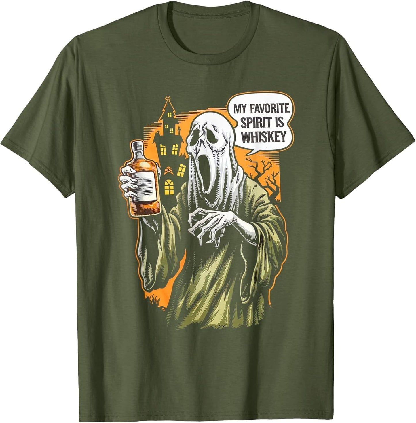 My Favorite Spirit is Whiskey Ghost Halloween Whiskey