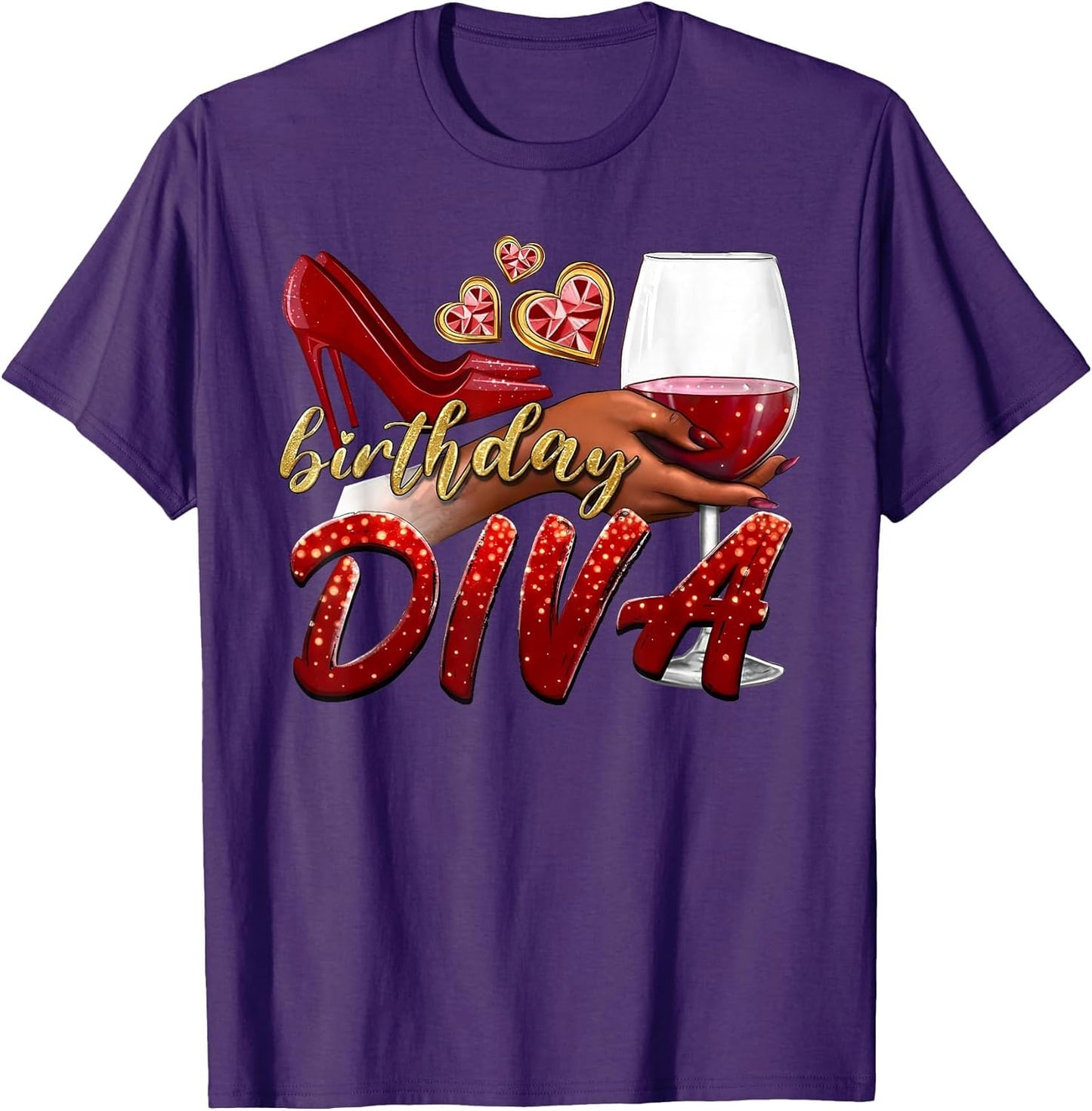 Funny Birthday Diva Happy Birthday Heels Shoes and Champagne