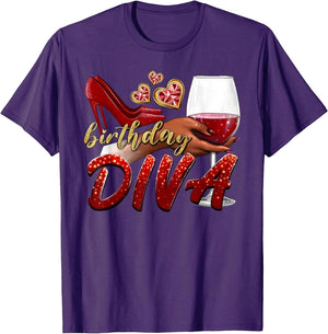 Funny Birthday Diva Happy Birthday Heels Shoes and Champagne