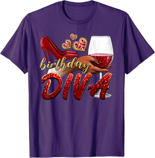Funny Birthday Diva Happy Birthday Heels Shoes and Champagne