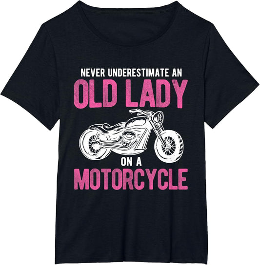 Bike Rider Old Lady On A Motorcycle