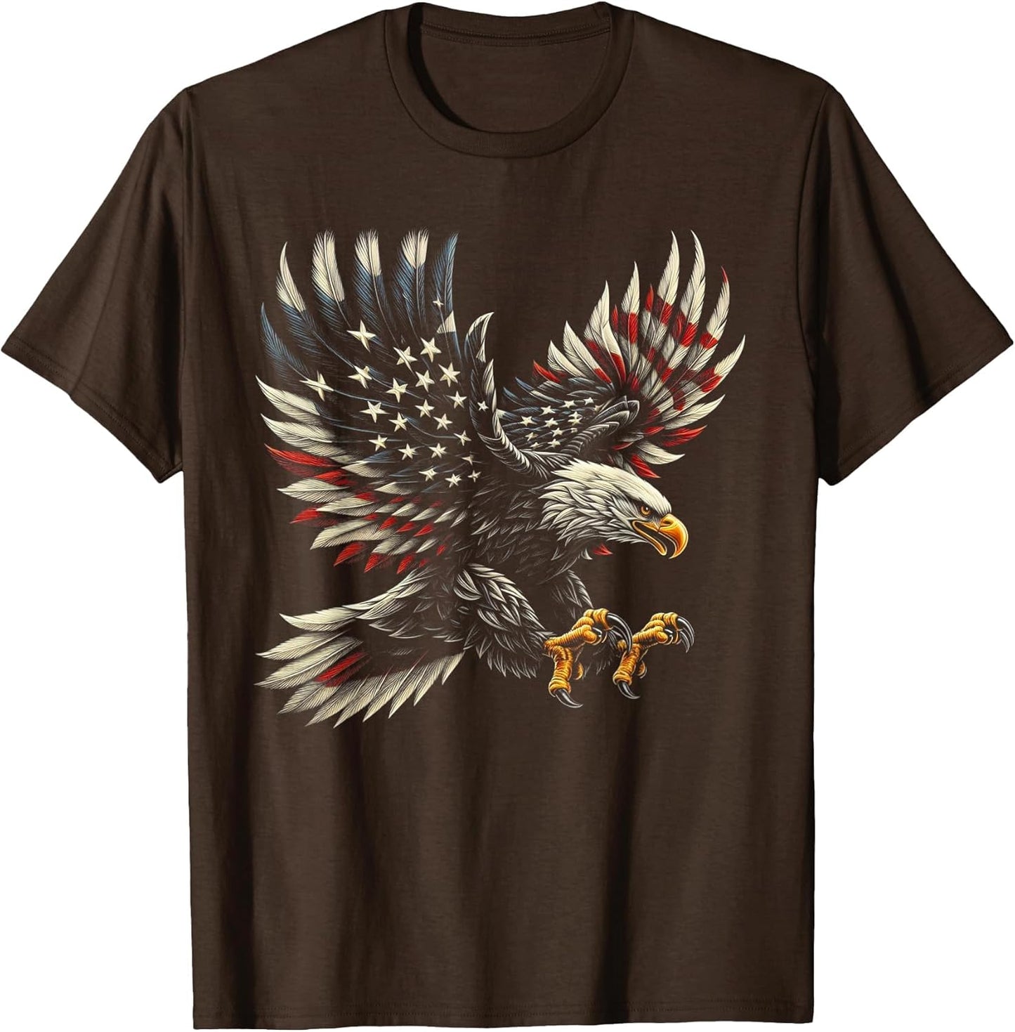Patriotic American with Eagle and USA Flag