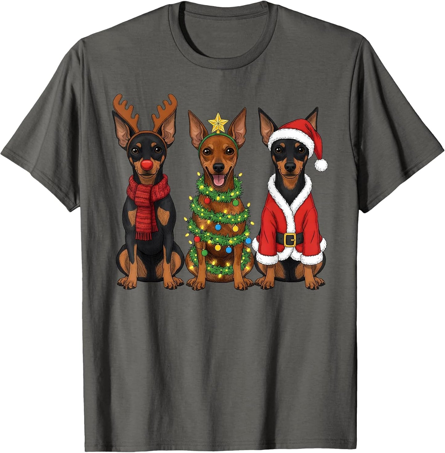 Retro Christmas Miniature Pinscher Santa Reindeer Dog Lover