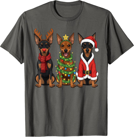 Retro Christmas Miniature Pinscher Santa Reindeer Dog Lover