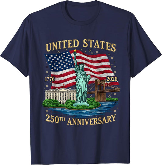 250 Years 1776-2026 250th Birthday Patriotic American Flag