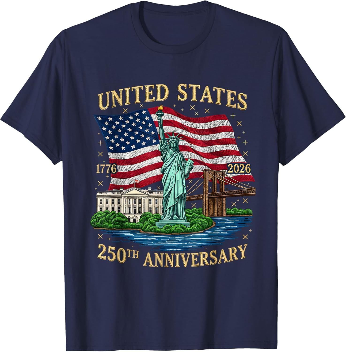 250 Years 1776-2026 250th Birthday Patriotic American Flag