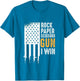 Funny American Flag Gun Shirt Rock Paper Scissors Gun I Win