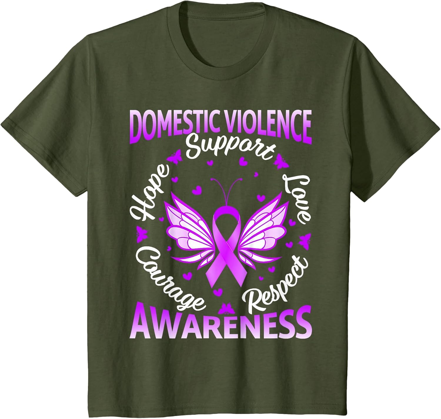 Domestic Violence Awareness Love Support Purple Butterflies