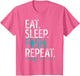 Eat Sleep Fish Repeat T Shirt Men Women Kids Fishing Boys