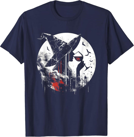 Wine Drinking Witch - Creepy Witch Halloween Wine Lover