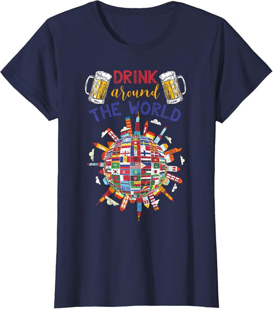 Funny Drinking Travelling Party Gift Drink Around The World
