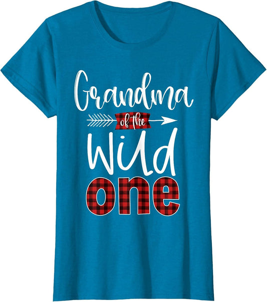 Grandma of The Wild One Shirt Plaid Lumberjack 1st Birthday