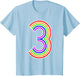 Happy Family Clothing Rainbow 3rd Birthday Number 3