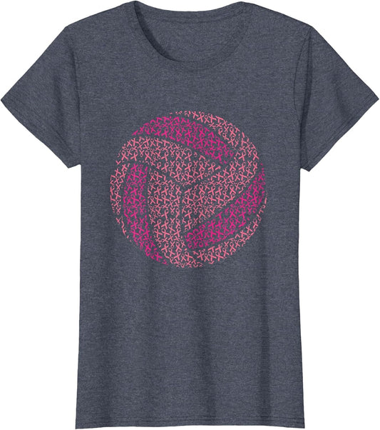 Pink Out Breast Cancer Awareness Pink Ribbon Volleyball Ball
