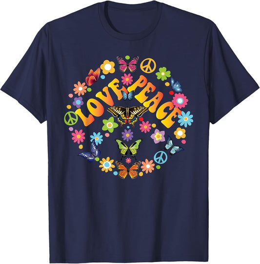 Peace Love Butterfly 60s 70s Tie Dye Vintage Hippie Costume