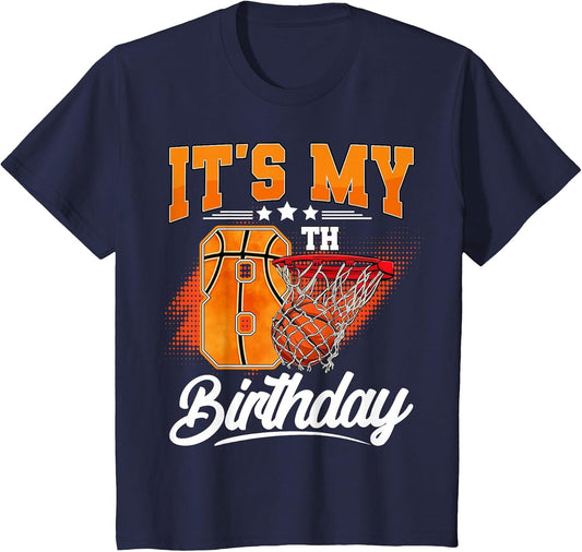 It's My 8th Birthday Boy Basketball 8 Year Old Bday Kids
