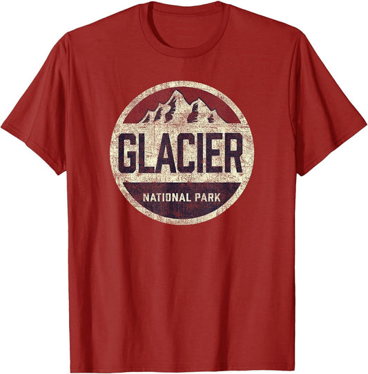 Vintage Glacier National Park Retro Mountain Kids Souvenir