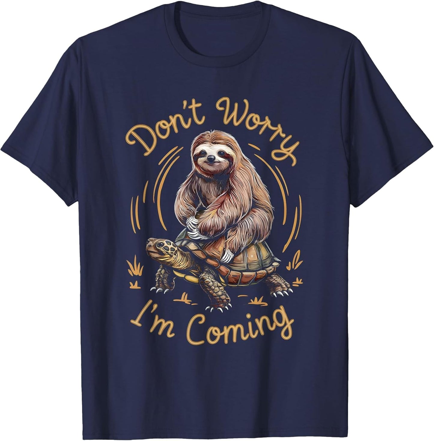 Cute Sloth Riding Turtle Tortoise Men Sloth Lovers