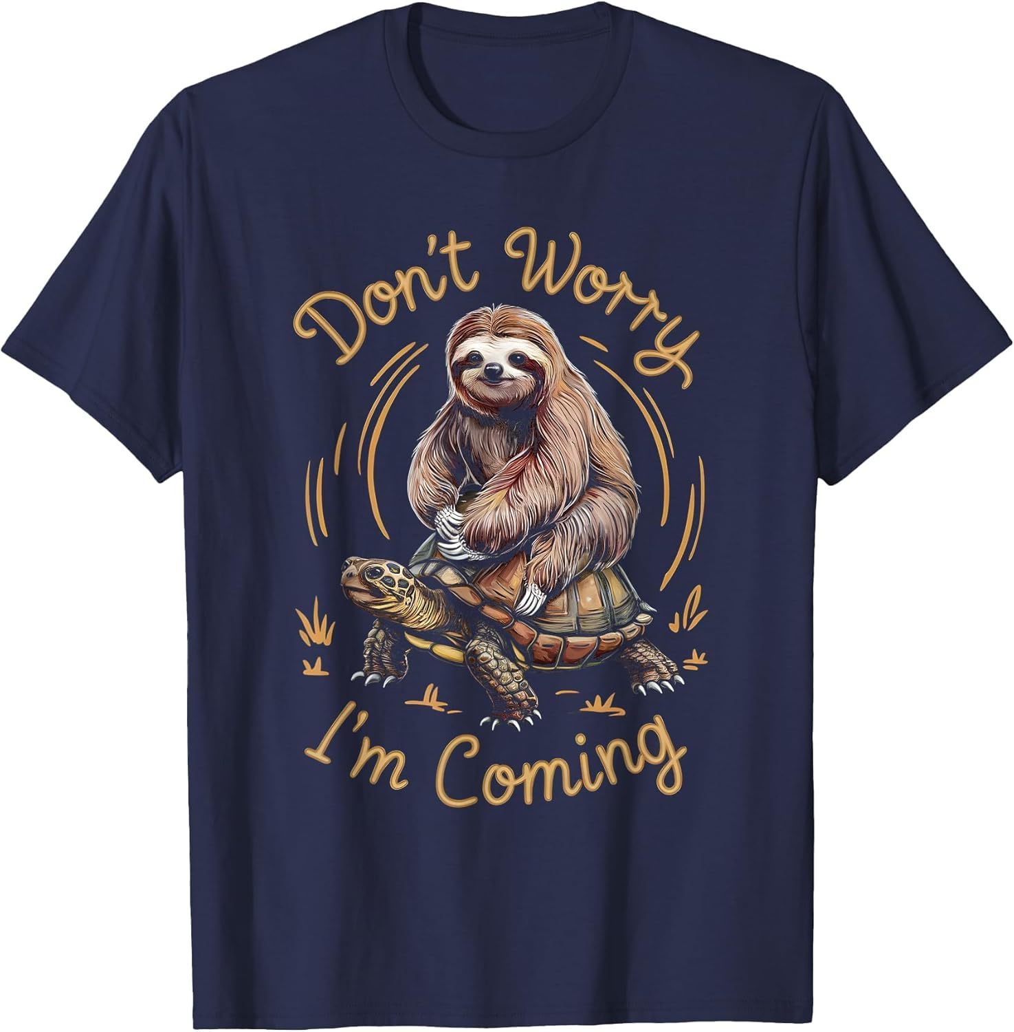 Cute Sloth Riding Turtle Tortoise Men Sloth Lovers