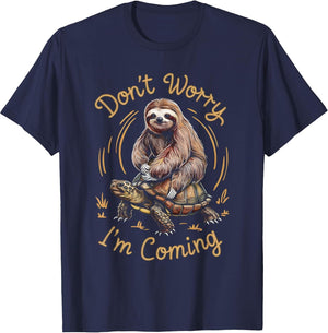 Cute Sloth Riding Turtle Tortoise Men Sloth Lovers