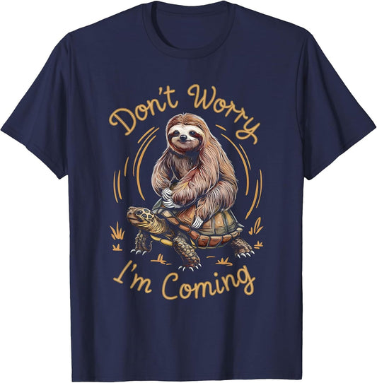 Cute Sloth Riding Turtle Tortoise Men Sloth Lovers