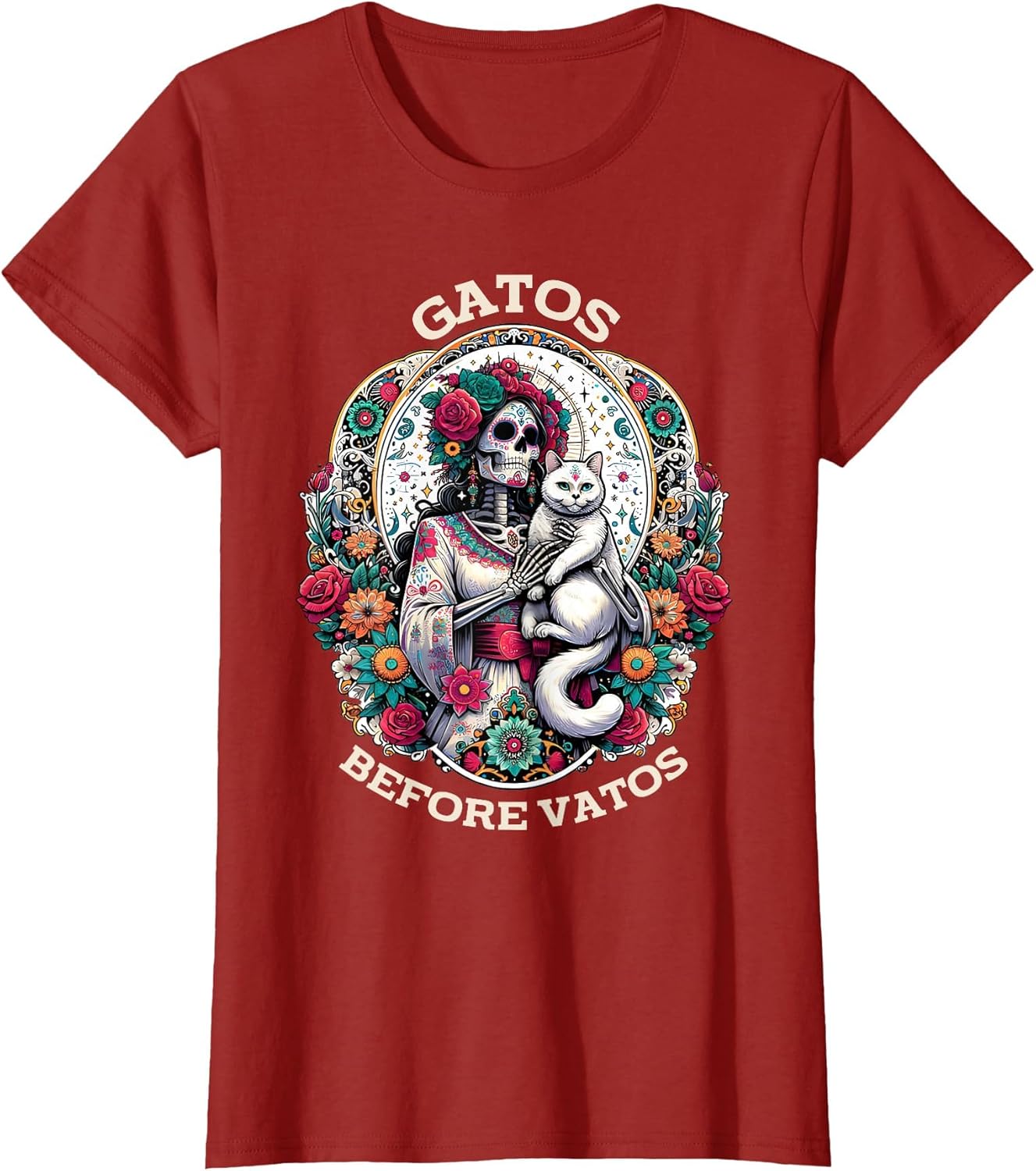 Gatos Before Vatos Tarot Card Skeleton Cat Mexican Fiesta