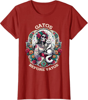 Gatos Before Vatos Tarot Card Skeleton Cat Mexican Fiesta