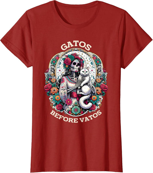 Gatos Before Vatos Tarot Card Skeleton Cat Mexican Fiesta