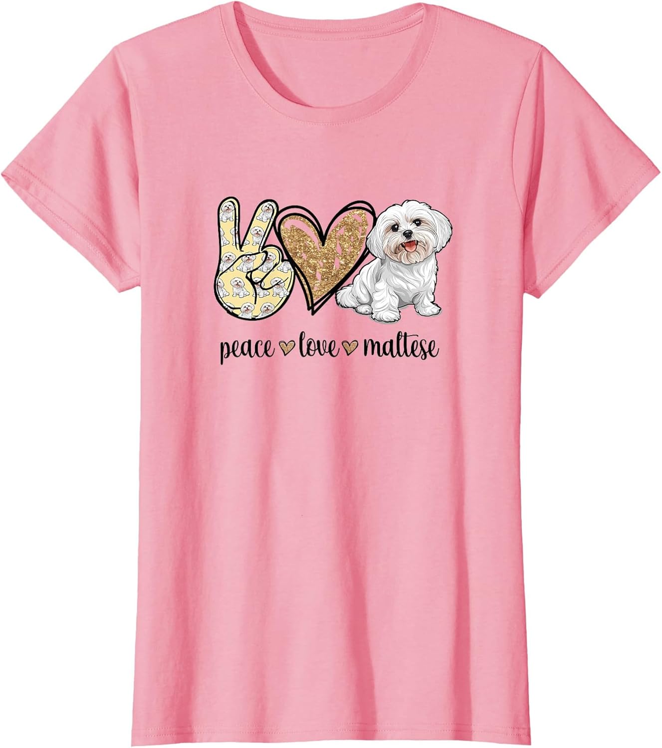 Girls Cute Funny Peace Love Maltese Lover