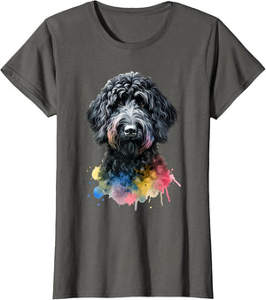 Black Labradoodle Dog Watercolor Artwork