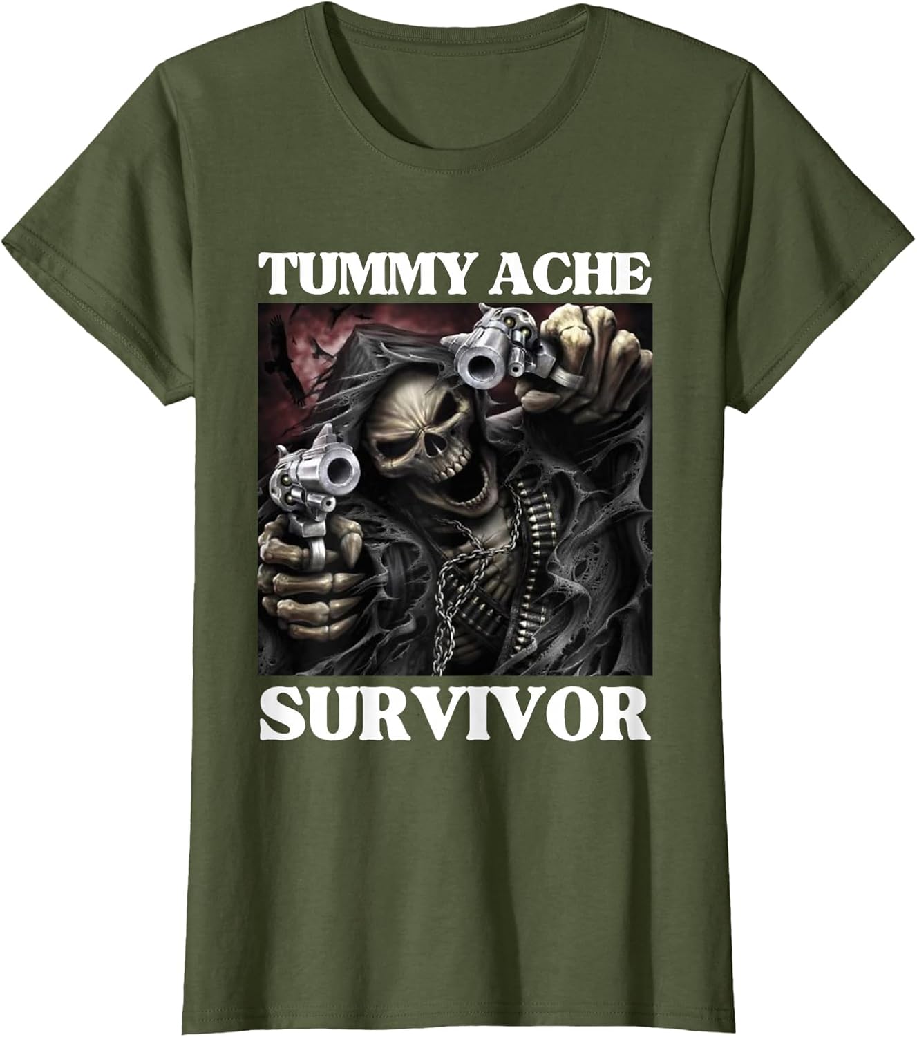 Tummy Ache Survivor Funny Cool Edgy Hard Skeleton Meme