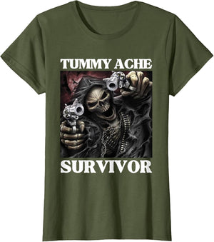Tummy Ache Survivor Funny Cool Edgy Hard Skeleton Meme